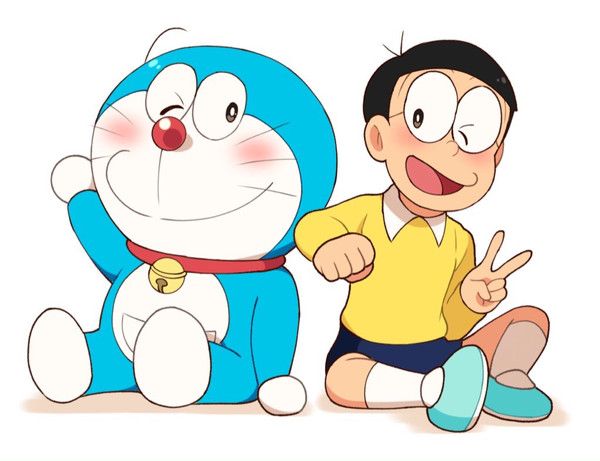 Ảnh Doremon và Nobita đang cùng nhau vui đùa (1)