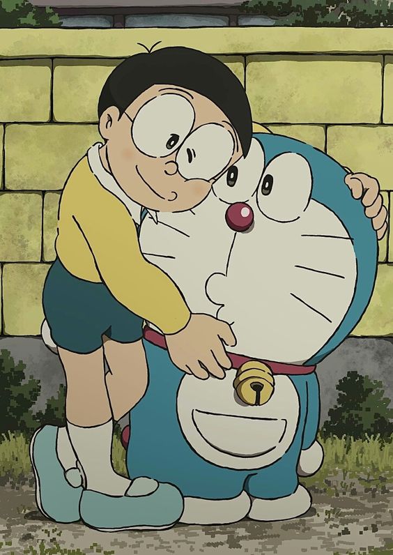 Ảnh Doremon và Nobita đang cùng nhau vui đùa (2)