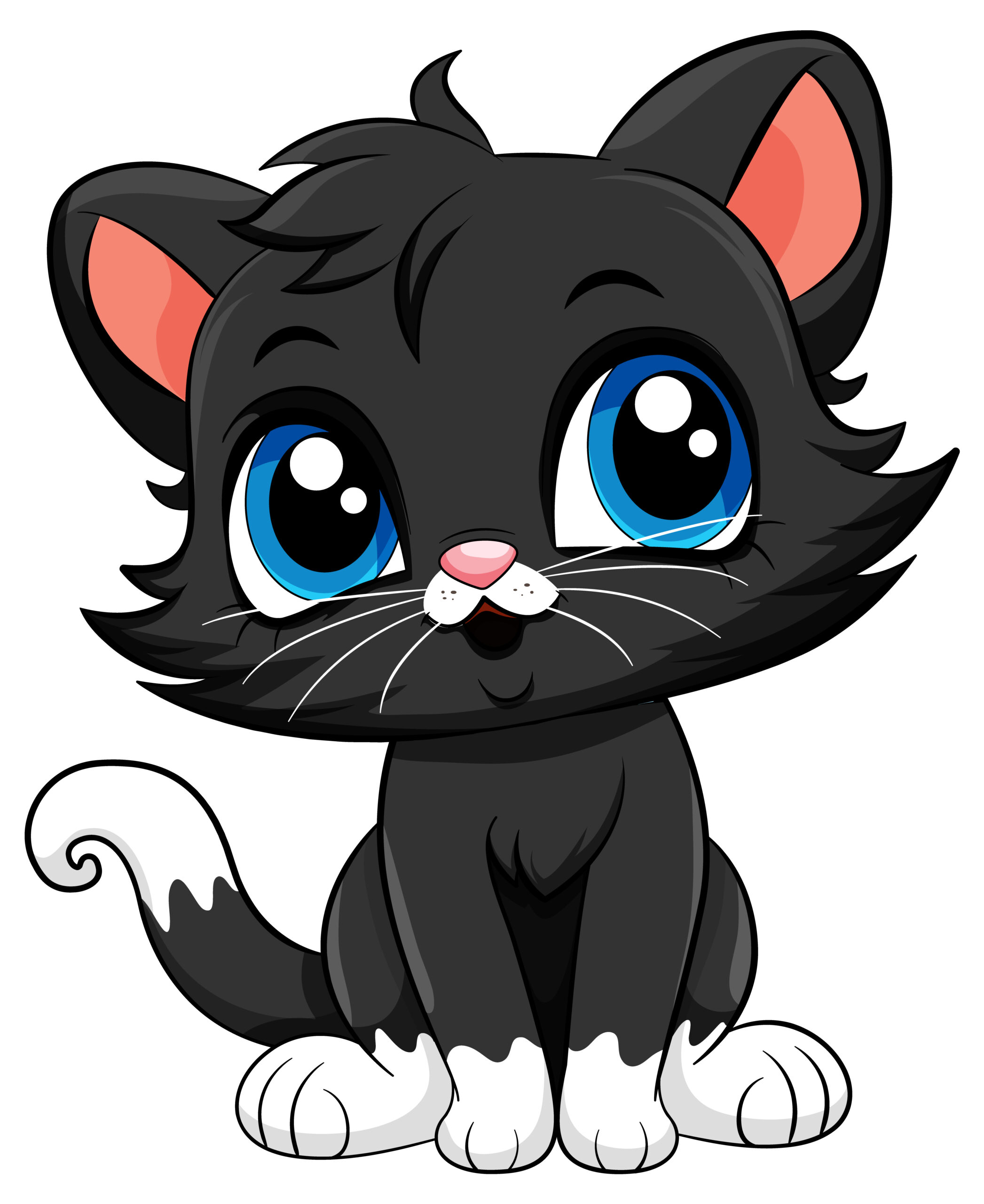 Black Cat Cute Cartoon Character